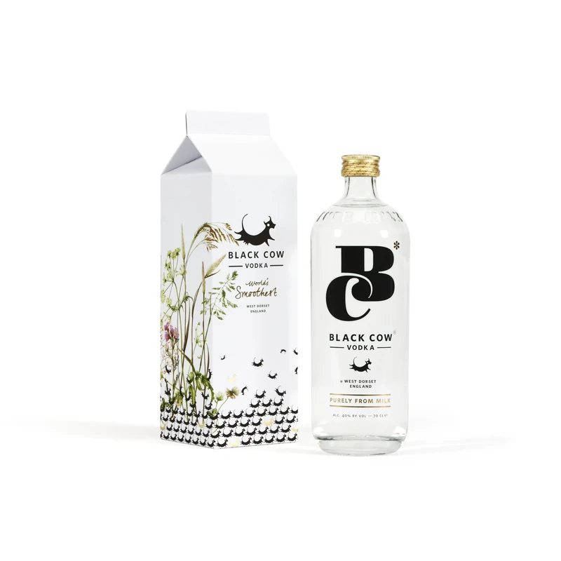 Black Cow Vodka | Milk Carton Gift Pack | Exceptionally Smooth | Award Winning | Zero Waste | Premium Sipping Vodka | Cocktails | Gifting | 70cl | 40% Vol