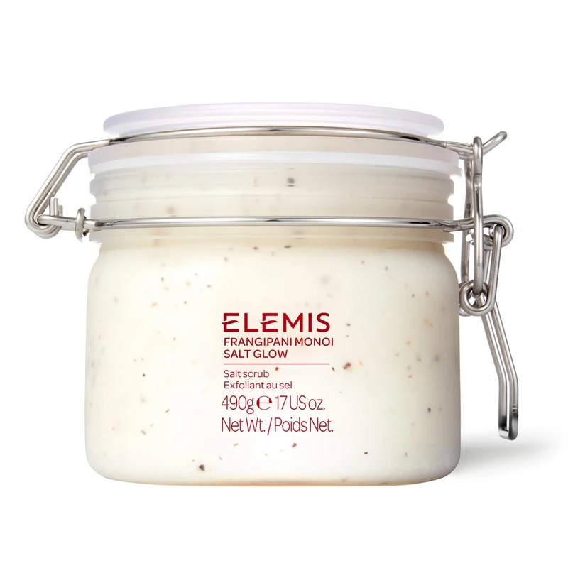 ELEMIS Frangipani Monoi Salt Glow – Exfoliating Salt Scrub with Monoi Oil & Frangipani Flower – Hydrating Body Scrub for Smooth, Radiant Skin – Ideal for Dry & Rough Skin