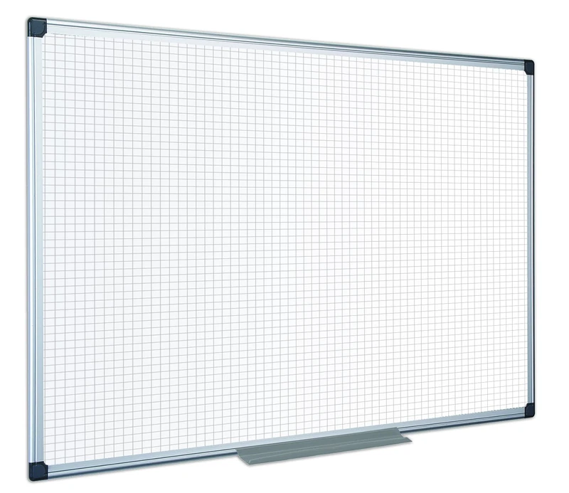 Bi-Office Maya Gridded Dry Wipe Aluminium Framed Double Sided Whiteboard 90x60cm