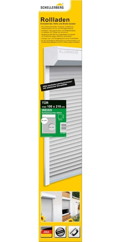 Schellenberg 20083 Roller Shutters 100 x 210 cm 45° White/Grey