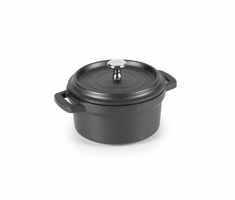 LACOR 14 cm Cast Aluminium Casserole, Black