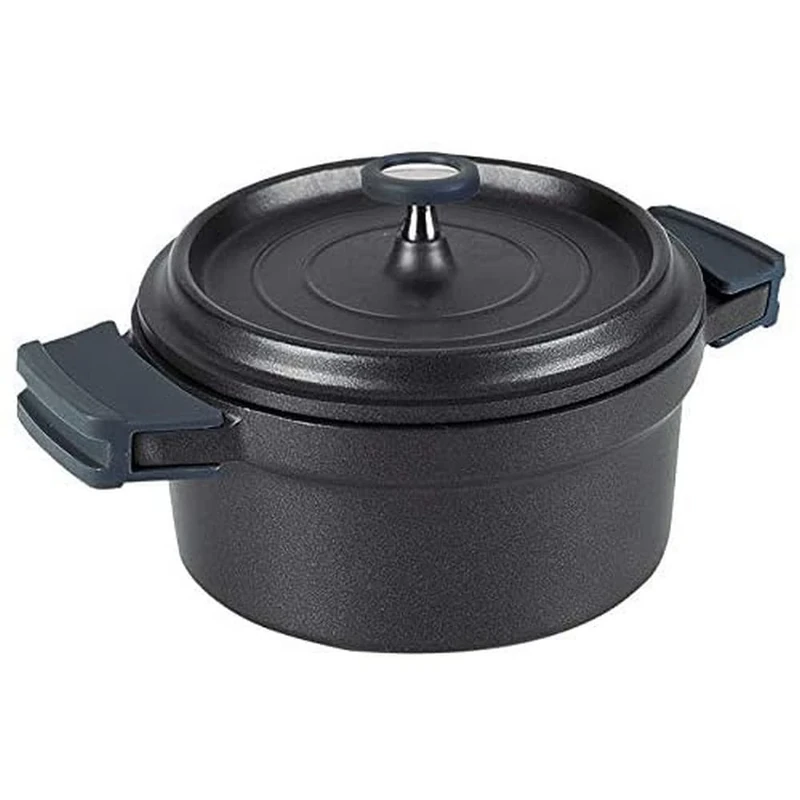 LACOR 24 cm Cast Aluminium Casserole, Black