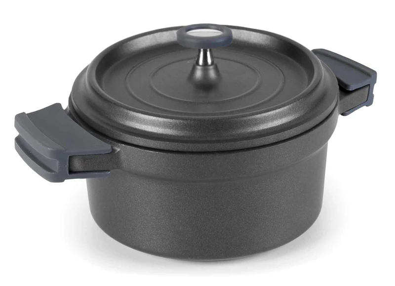 LACOR 28 cm Cast Aluminium Casserole, Black