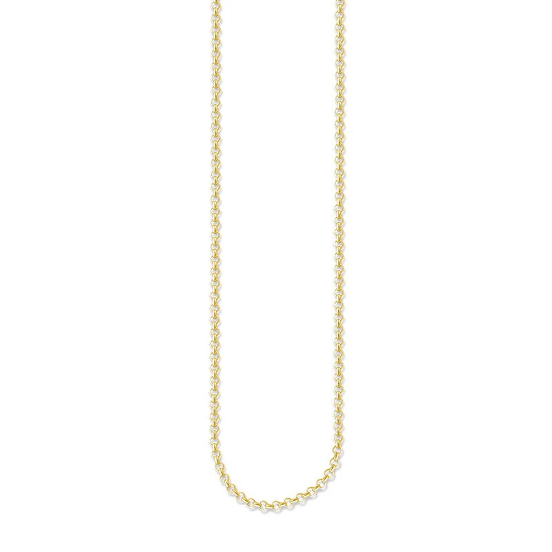 Thomas Sabo Women Round Belcher Chain 925 Sterling Silver; 18K Yellow Gold Plating KE1219-413-12