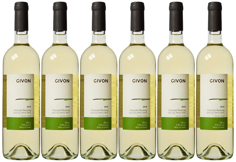 Givon Emerald Riesling Semi-Dry White Wine NV 75 cl Kosher (Case of 6)
