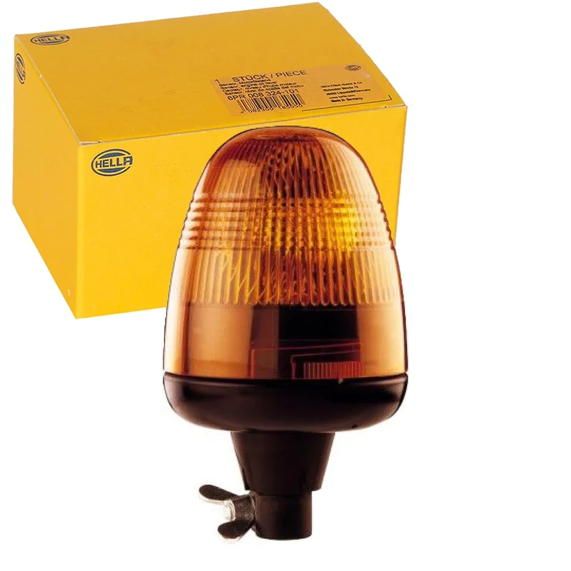 HELLA 2RL 006 846-011 Halogen-Rotating Beacon - KL Rotaflex - 24V - Yellow - Pipe-neck