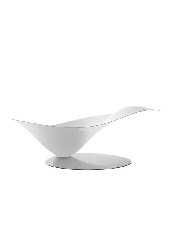 BUGATTI Petalo 21-PETALOI1 White Steel Fruit Bowl 40 x 30 x 15cm