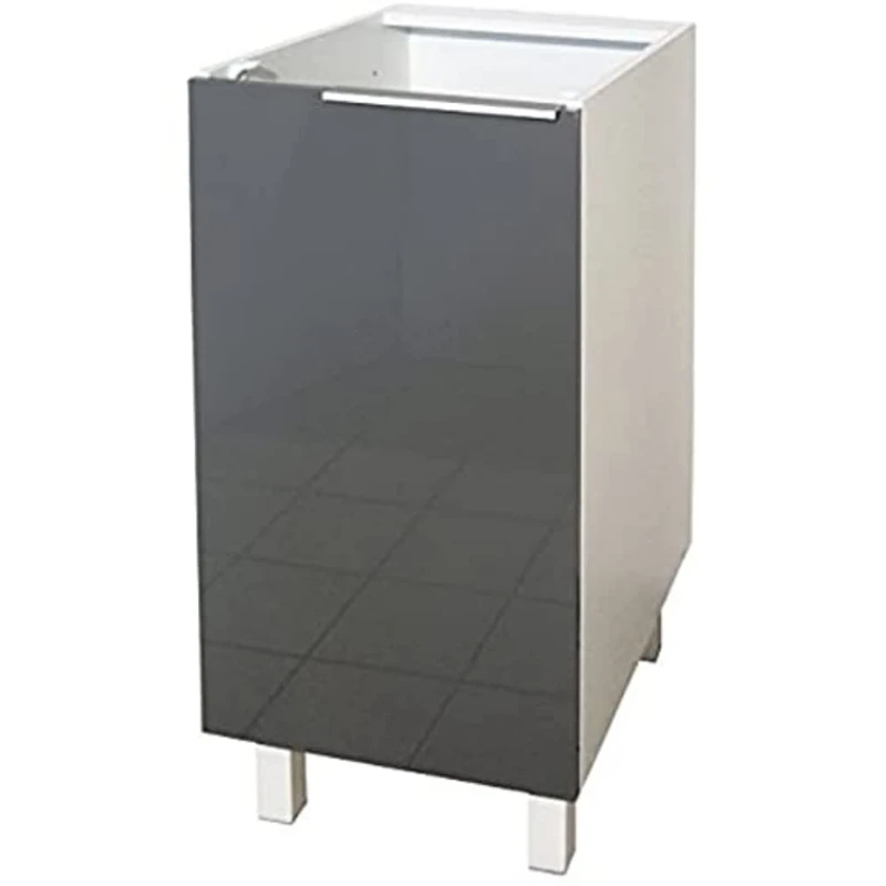 Berlioz Creations CP4BG One door kitchen base cabinet High Gloss Grey 40 x 52 x 83 cm
