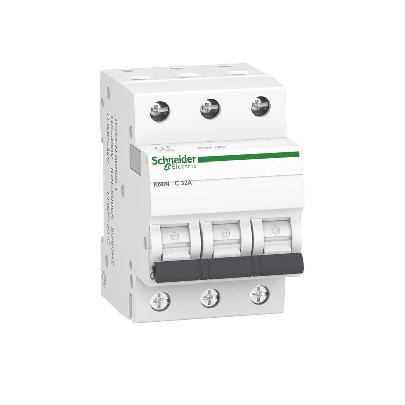 Schneider Electric A9K02332 Circuit Breaker K60N 3P, 32A, C Characteristic, 6kA, White, 32 Amp C