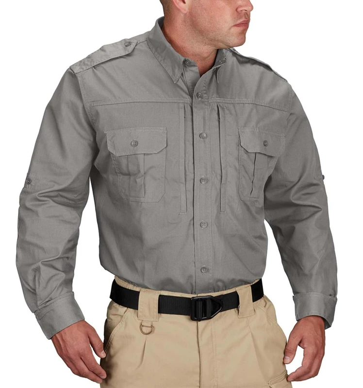 Propper Men's Long Sleeve Tactical Shirt, Grey, 3X-Large Regular