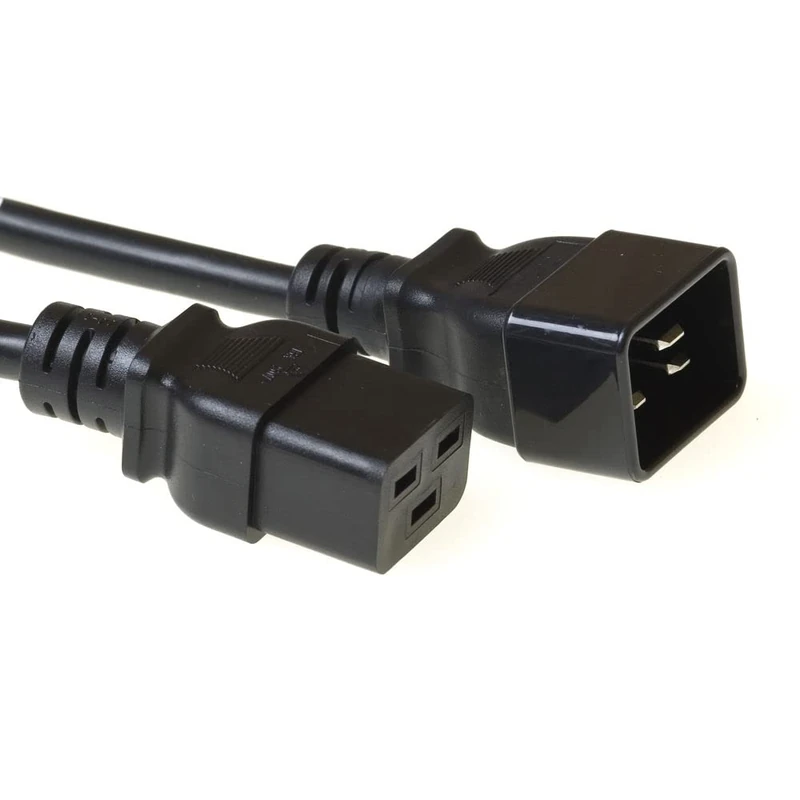 ACT IEC 60320 Power Cord Extension 3m, C19 Female to C20 Male, IEC 60320 Power Cord - AK5087 Black