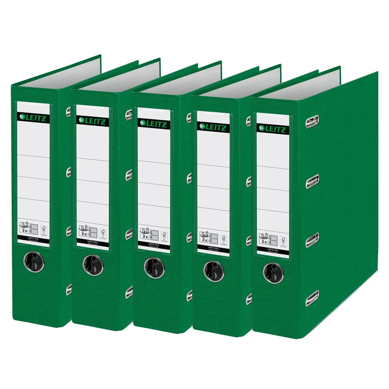 Leitz 10120055 ring binder - ring binders (Green, 2 x A5, 75 x 285 x 318 mm)