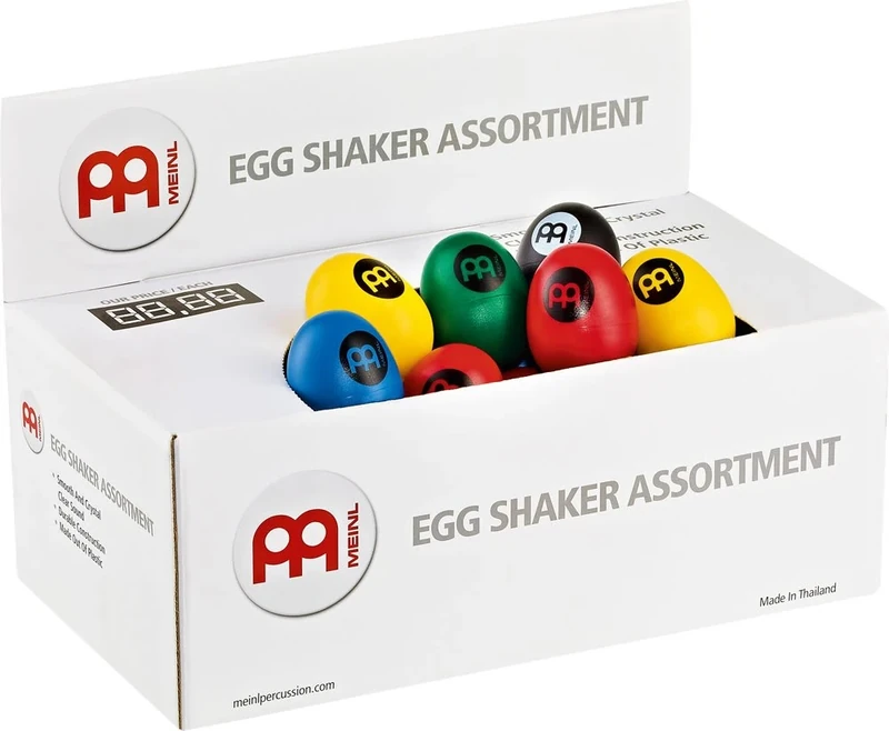 Meinl Percussion Egg Shaker Box - 60 Egg Shaker in a set with clear, soft Sound - Musical Instrument - Plastic, Multicolor (ES-BOX)