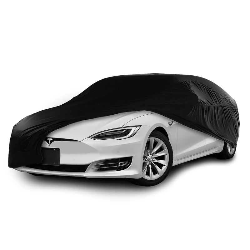 Cosmos - Indoor Car Cover compatible with main Large Saloon models, Elastic, Breathable and Dustproof Fabric, Soft Lining, Snug Fit, Black