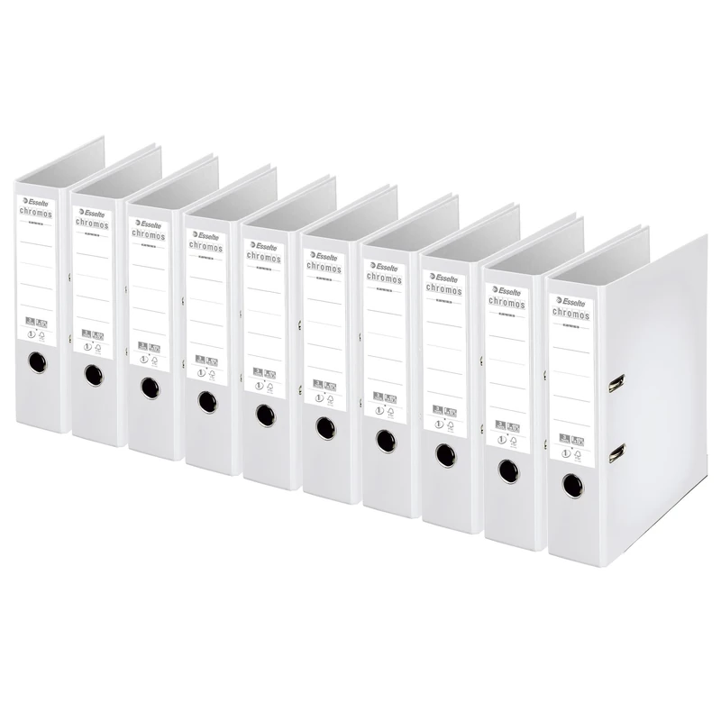 Esselte Chromos Lever Arch Files - Pack of 10 80 mm Spine White