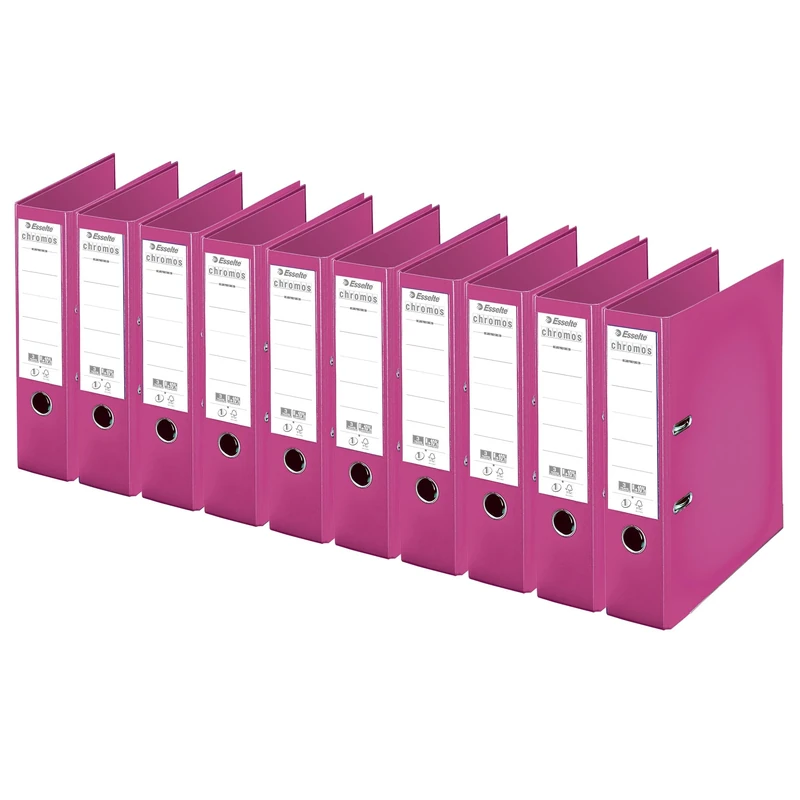 Esselte Chromos Lever Arch Files - Pack of 10 80 mm spine fuchsia