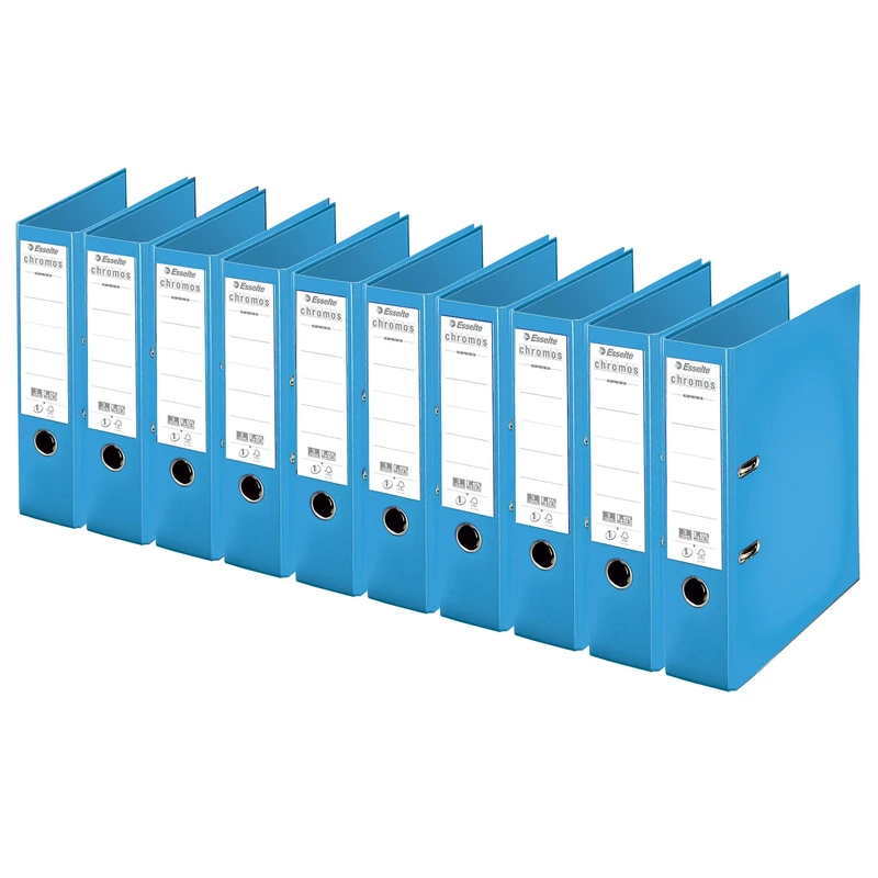 Esselte Chromos Lever Arch Files - Pack of 10 80 mm Spine Bright Blue