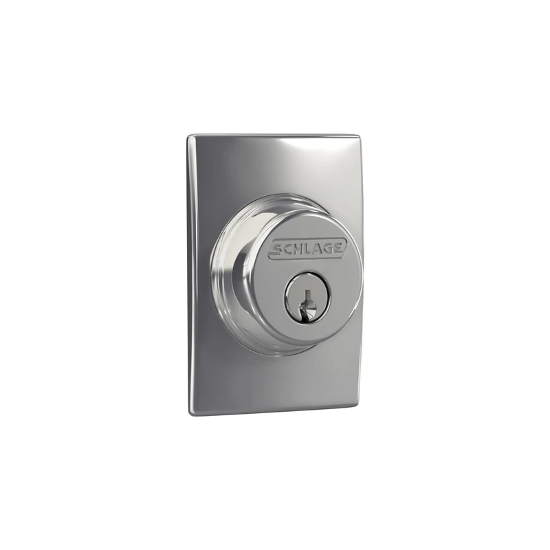Schlage B60N CEN 625 Century Single Cylinder Deadbolt, Bright Chrome