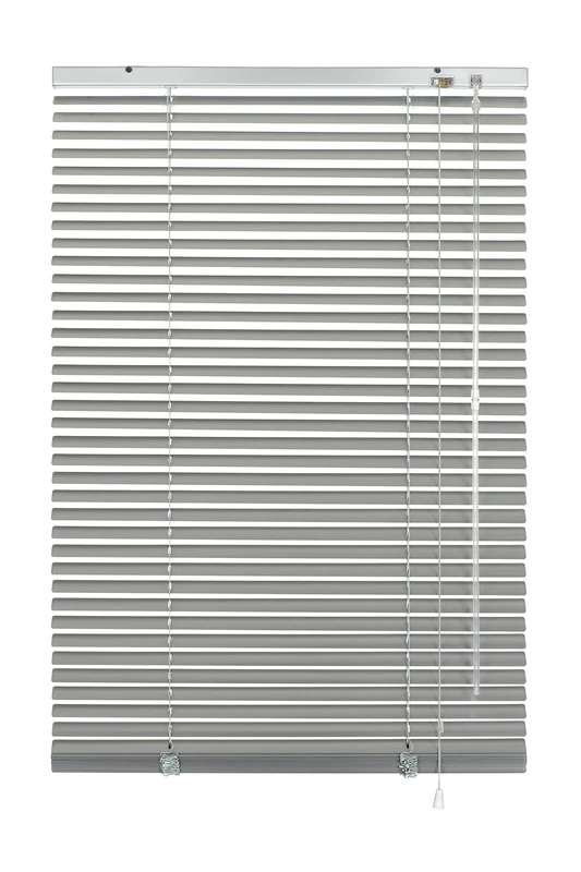 Gardinia Aluminium Venetian Blinds, Visibility, Light and Glare Protection, Wall and Ceiling Mounting, Mounting Kit Included, Aluminium Venetian Blinds, Silver, 120 x 240 cm (WxH)