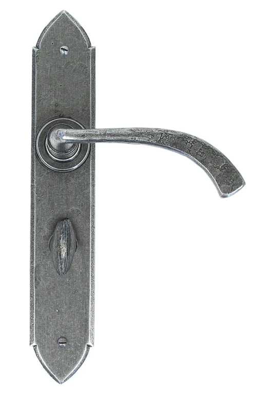 From the Anvil Pewter Gothic Curved Sprung Lever Bathroom Set