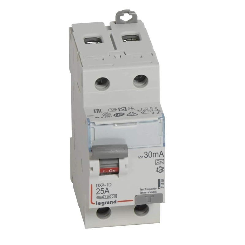Legrand DX3 LEG411554 ID 2 Pole Differential Switch 25A 30 mA Type A
