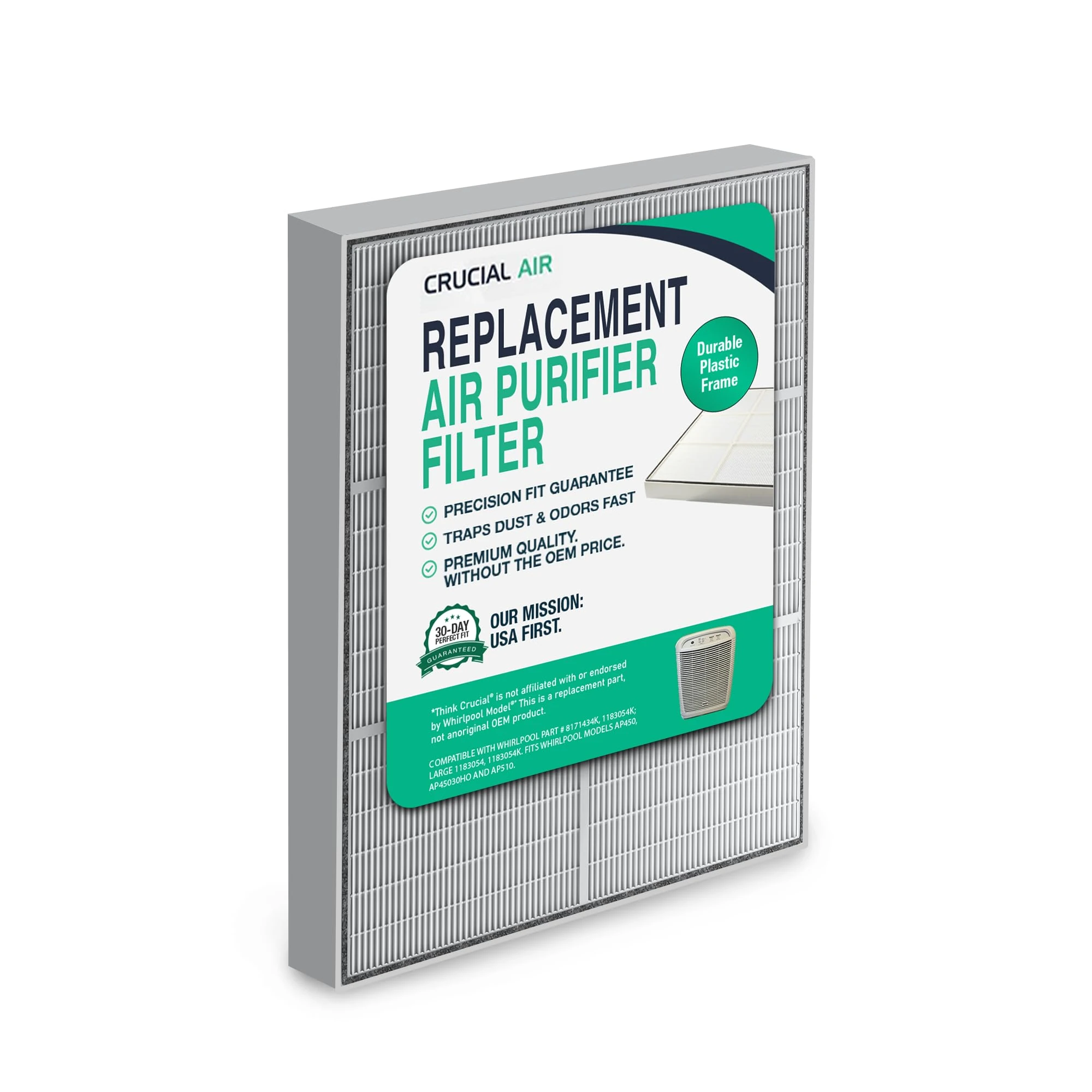 1 HEPA Kenmore Air Purifier Filter, Fits Kenmore models 83200, 83202 (Progressive 335), 83230, 83354, 83355 & 295 Series, Compare to Part # 83375 & 83376, Designed & Engineered by Crucial Air