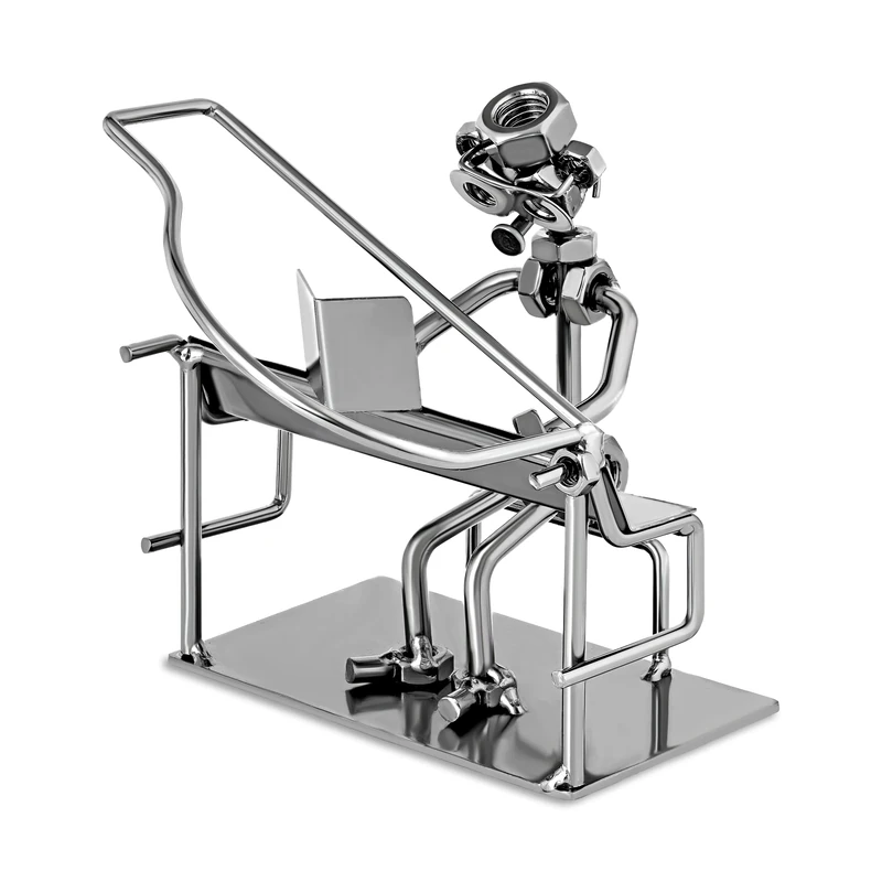 Broadway Gift Pianist Handcrafted Metal Musician Décor Figurine, Size 7 inch