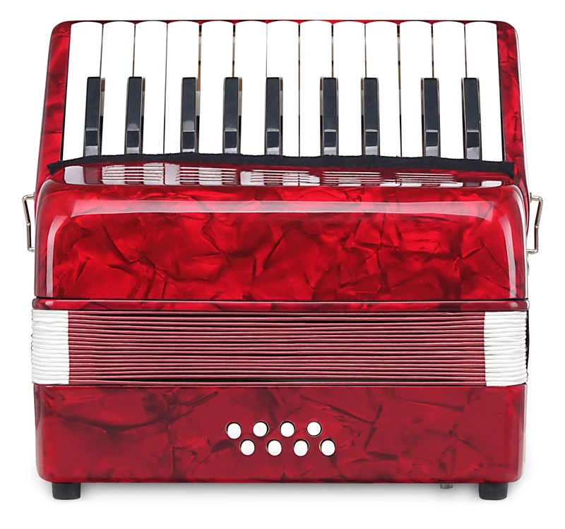 Classic Cantabile Secondo Junior 8 Bass Accordion 22 Treble Keys Eight Bass Keys with Strap and Gig Bag Red