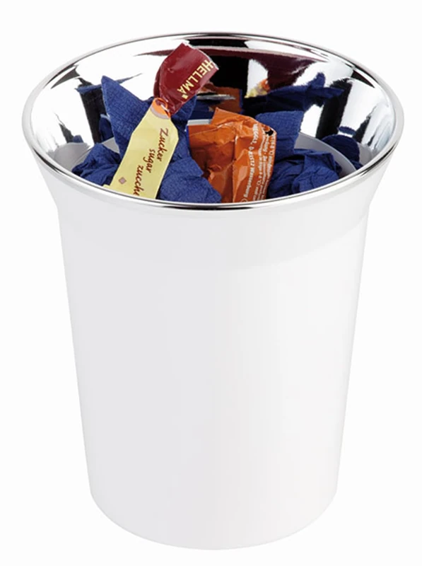 Table/ Cuterly bin Ø 13 cm, H: 15 cm SAN, white, highly polished