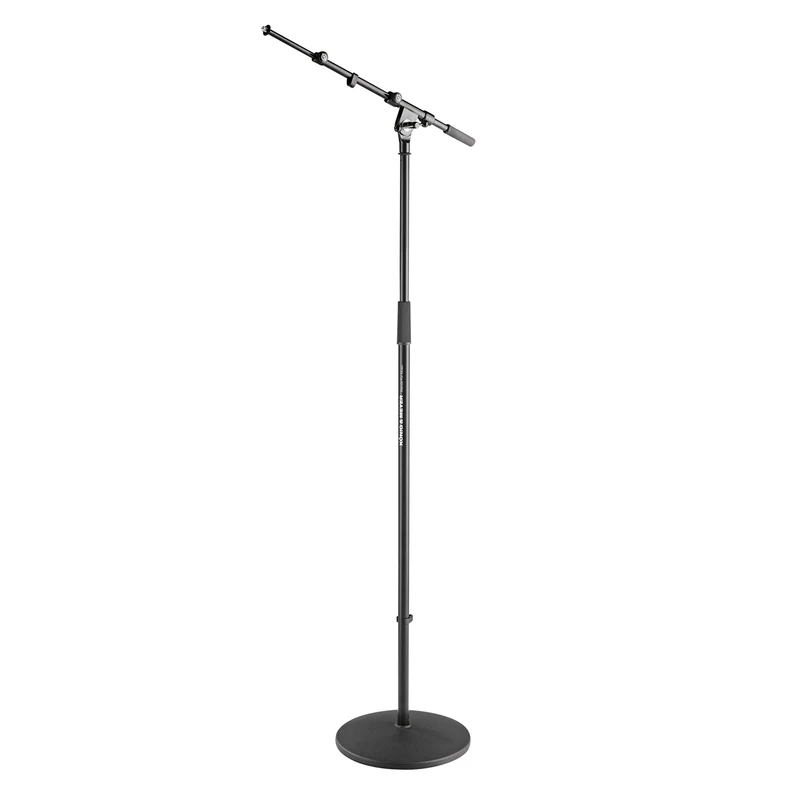 K&M Extensible Microphone Stand: 435-745 mm, Black Cast Iron Base