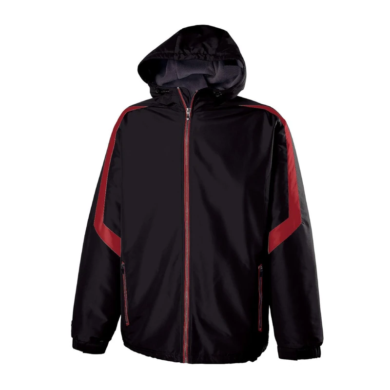 Holloway Men's Charger Jckt Jacket, Black | Scarlet, S