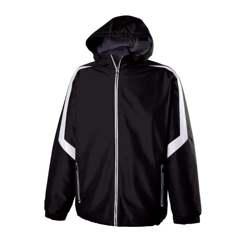 Holloway Men's Charger Jacket-Water-Resistant Stylish Outerwear with Athletic Fit Perfect for Active, Black | White, XL - Image 1