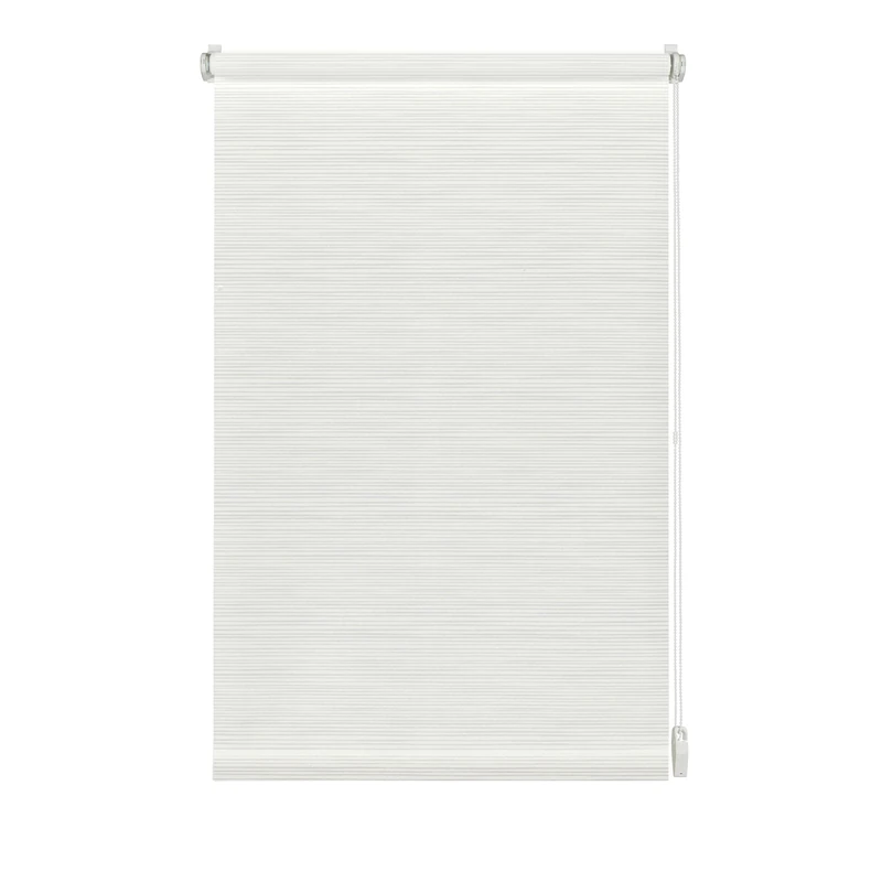 GARDINIA Roller Blind with Subtle Stripes for Clamping or Gluing, Daylight Roller Blind, Opaque, Mounting Kit Included, EASYFIX Roller Blind Decor, White, 120 x 150 cm (WxH) - Image 1