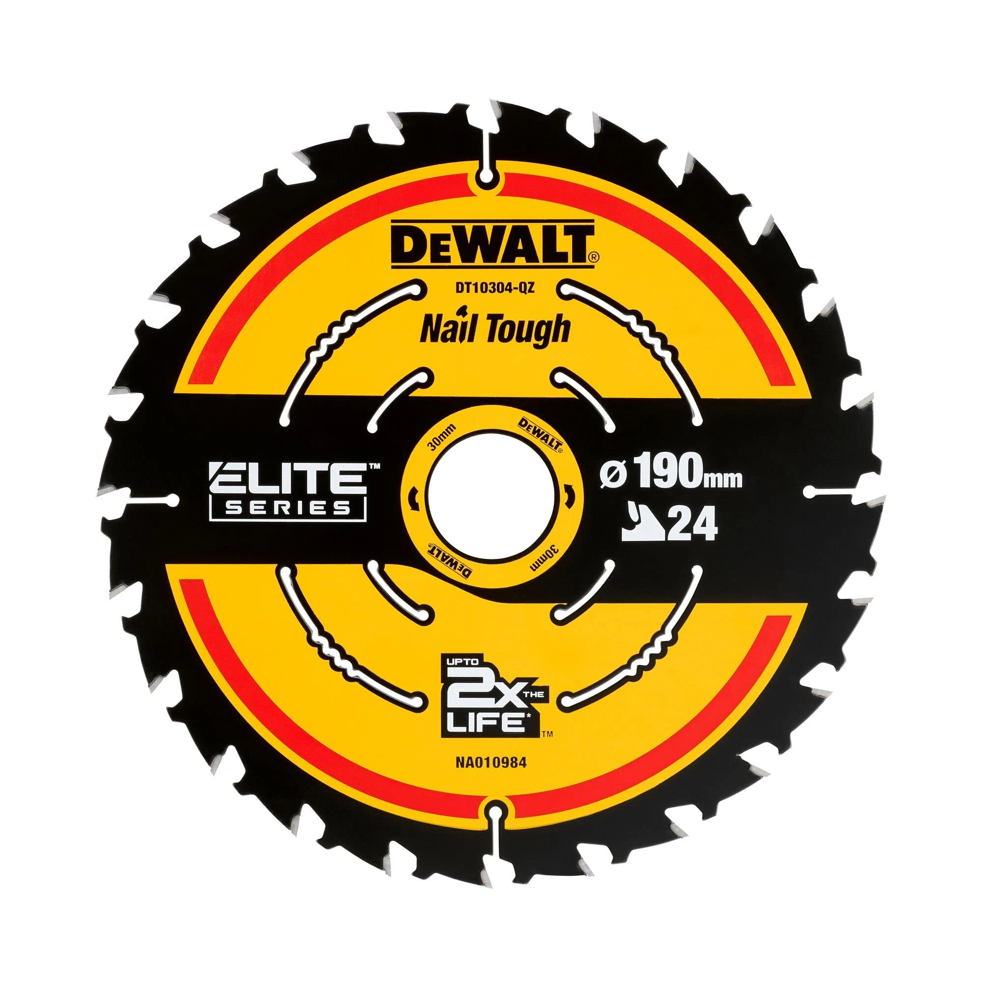 DEWALT DT10304-QZ 190mm x 30mm 24T Extreme Framing Circular Saw Blade – Corded Use | Precision Cutting for Wood & Timber