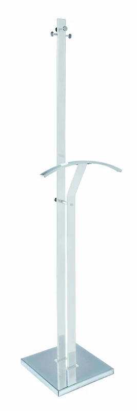 HAKU Möbel Hall-Tree Chrome, White, Metal - Size: W 46 cm X H 181 cm X D 35 cm, Style: Modern