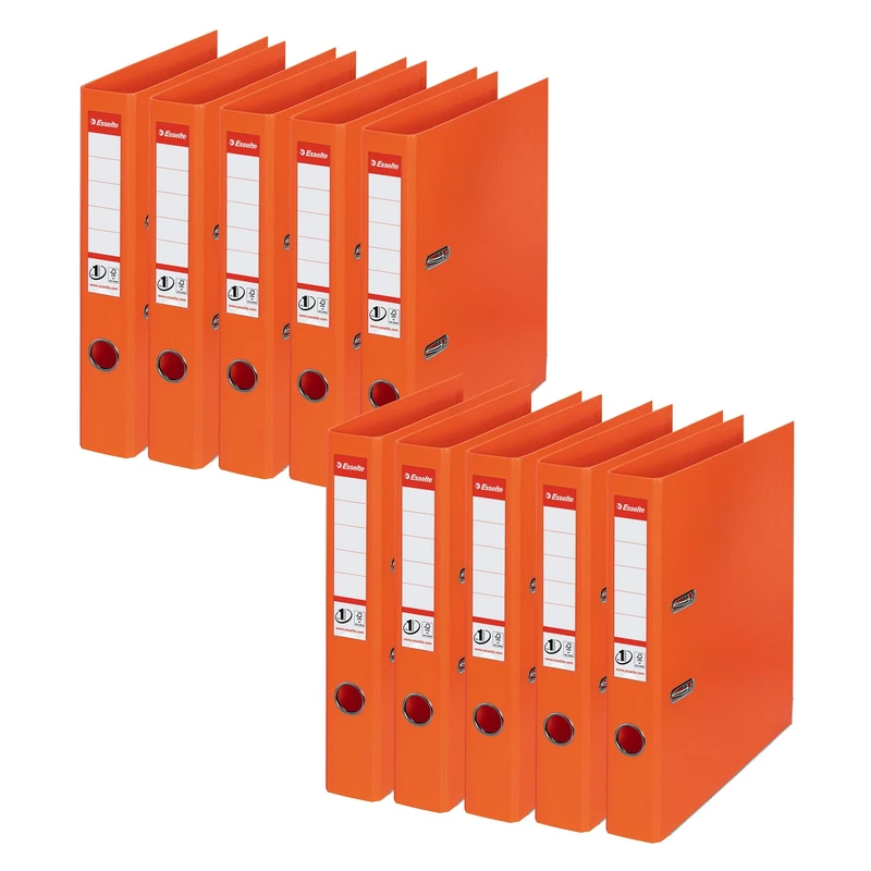 Esselte No.1 50mm Plastic Lever Arch File - Orange (Pack of 10)