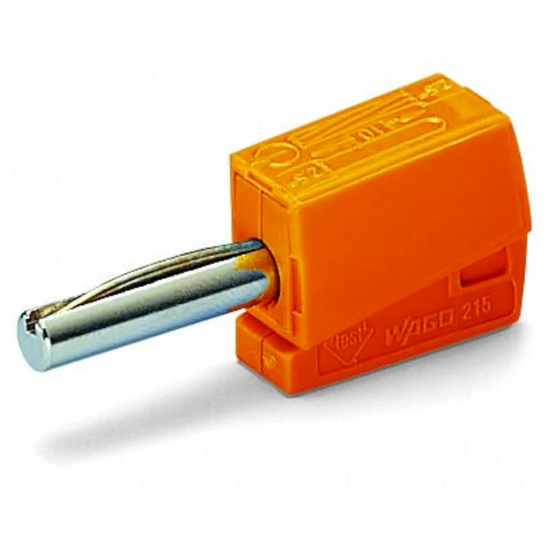WAGO Banana plug; for socket 4 mm Ø; 2,50 mm²; orange, 215-211 (50 pcs)