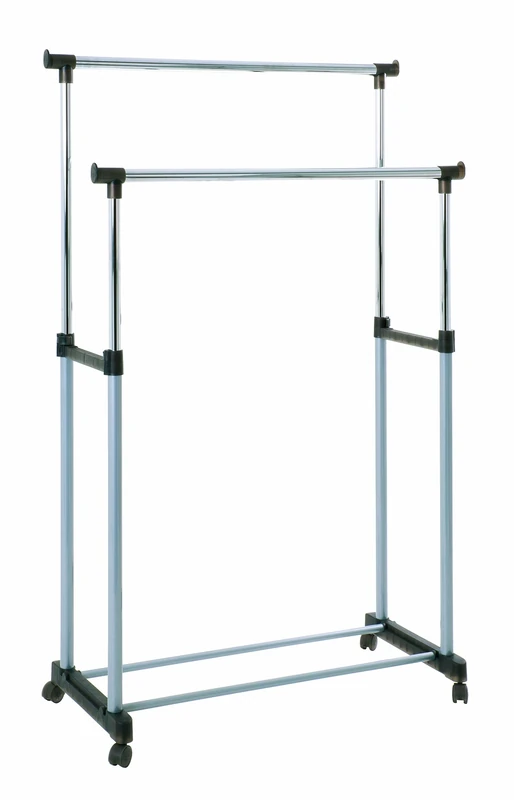 HAKU Möbel Wardrobe Alu, Chrome, Grey, Synthetic Material, Metal - Size: W 95 cm X H 95-170 cm X D 43 cm, Style: Modern