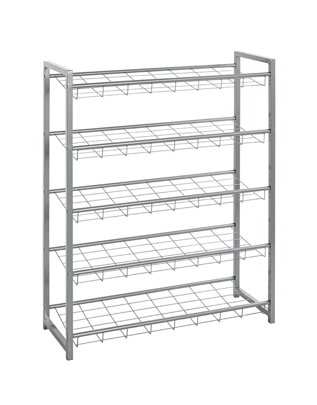 HAKU Möbel Shoe-Rack Alu, Metal - Size: W 80 cm X H 106 cm X D 30 cm, Style: Modern