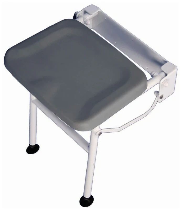 Aidapt Grey Compact Wall Fixing Shower Seat Easy to Clean With Adjustable Legs for Users who are Elderly, Disabled, Pregnant or Unsteady on their Feet