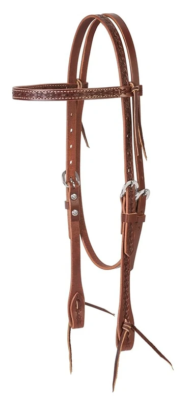 Weaver Leather unisex adult Browband Headstall, Brown, Horse US