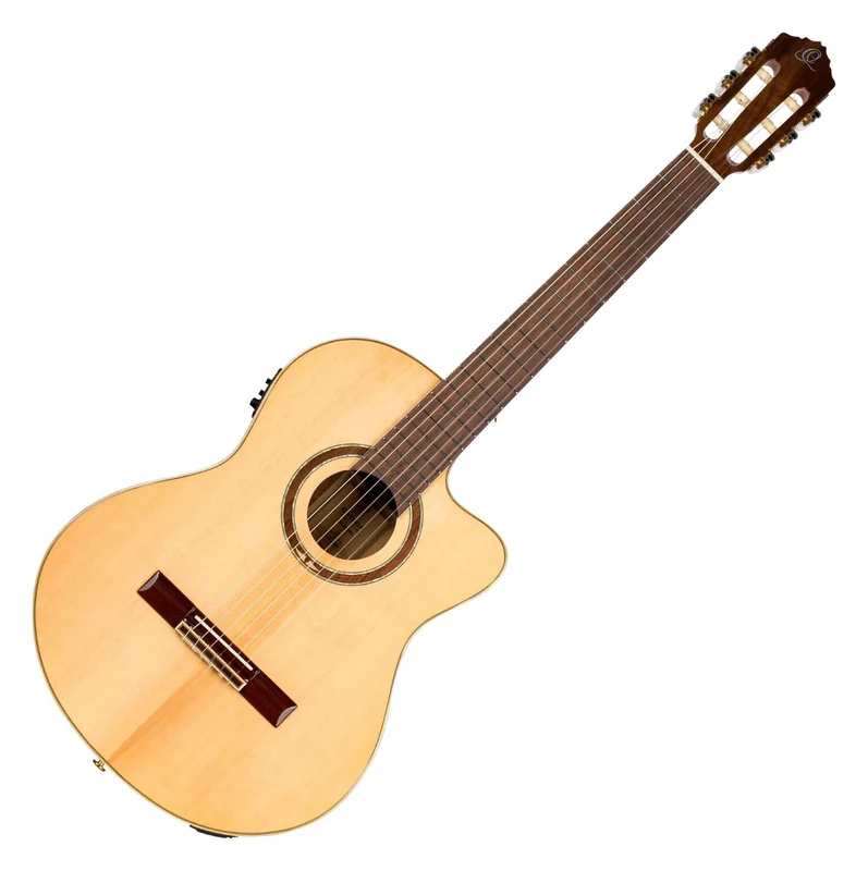 Ortega Guitars Classical Guitar Electro-Acoustic – 4/4, Slim Neck – Performer Series – Including Gig Bag – Solid Sitka Spruce / Sapele, Natural (RCE138SN)