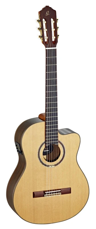 Ortega Guitars Classical Guitar Electro-Acoustic – 4/4, Medium Neck – Performer Series – Including Gig Bag – Solid Cedar / Walnut, Gloss Natural (RCE159MN)