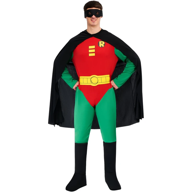 Rubies Official DC Comics Robin Classic Mens Costume, Adult Superhero Fancy Dress Halloween, Size Small