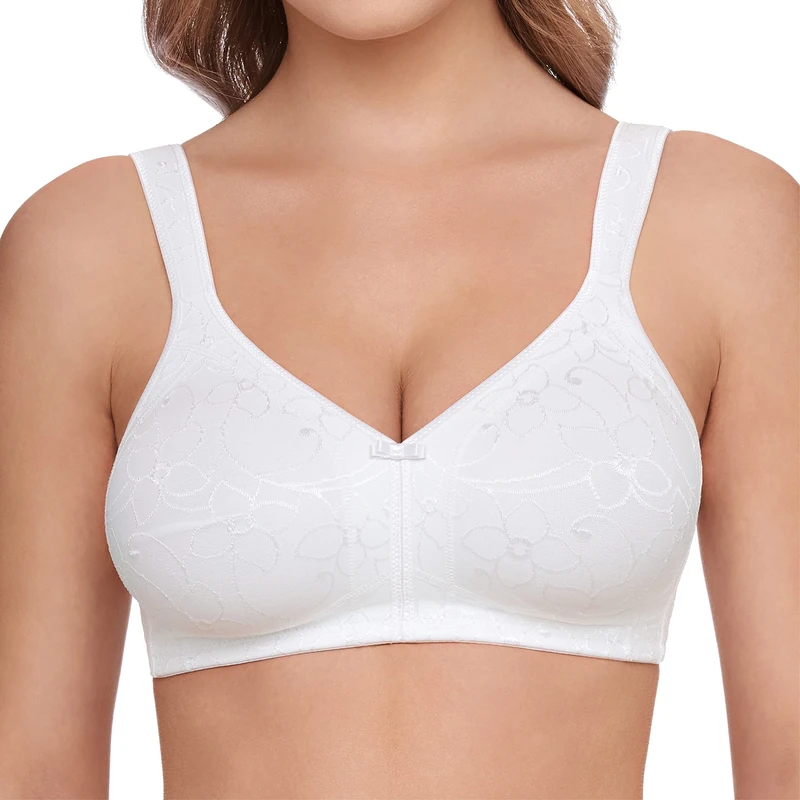Susa Women's Non-Wired Prosthesis Bra with pre-Shaped Pockets, White (White 003), 34DD