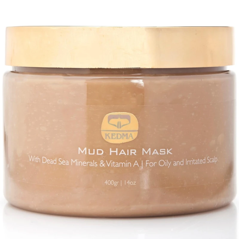 Kedma - Black Mud Hair Mask - For Damaged and Colored Hair - Repairs and Strengthens - With Vitamin A - 400g
