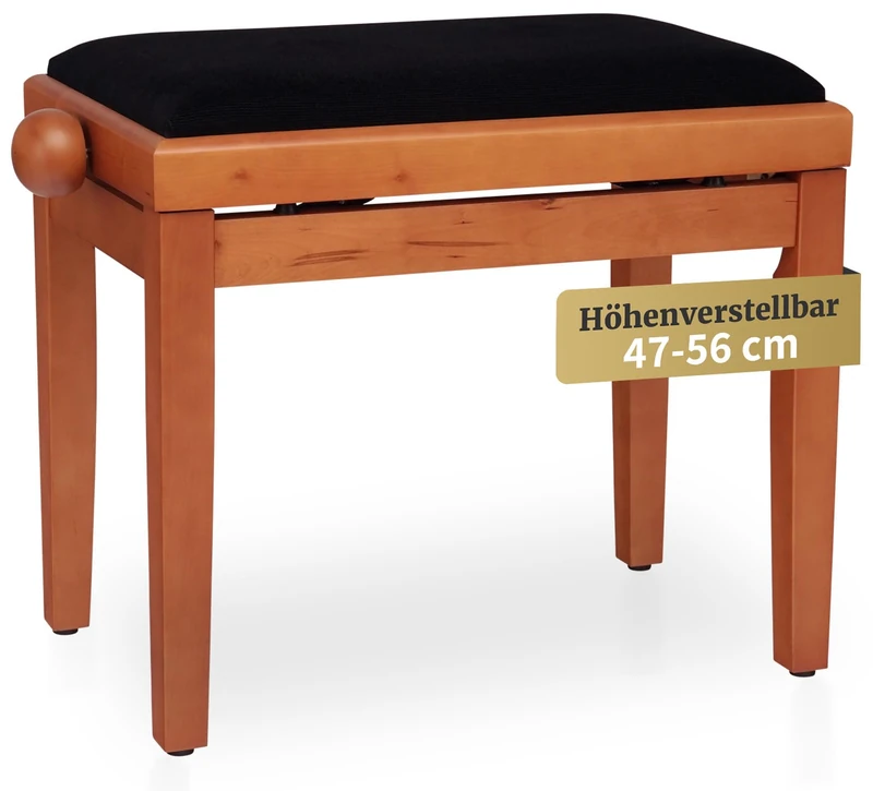 Classic Cantabile Piano Bench, Solid Wood - Image 1