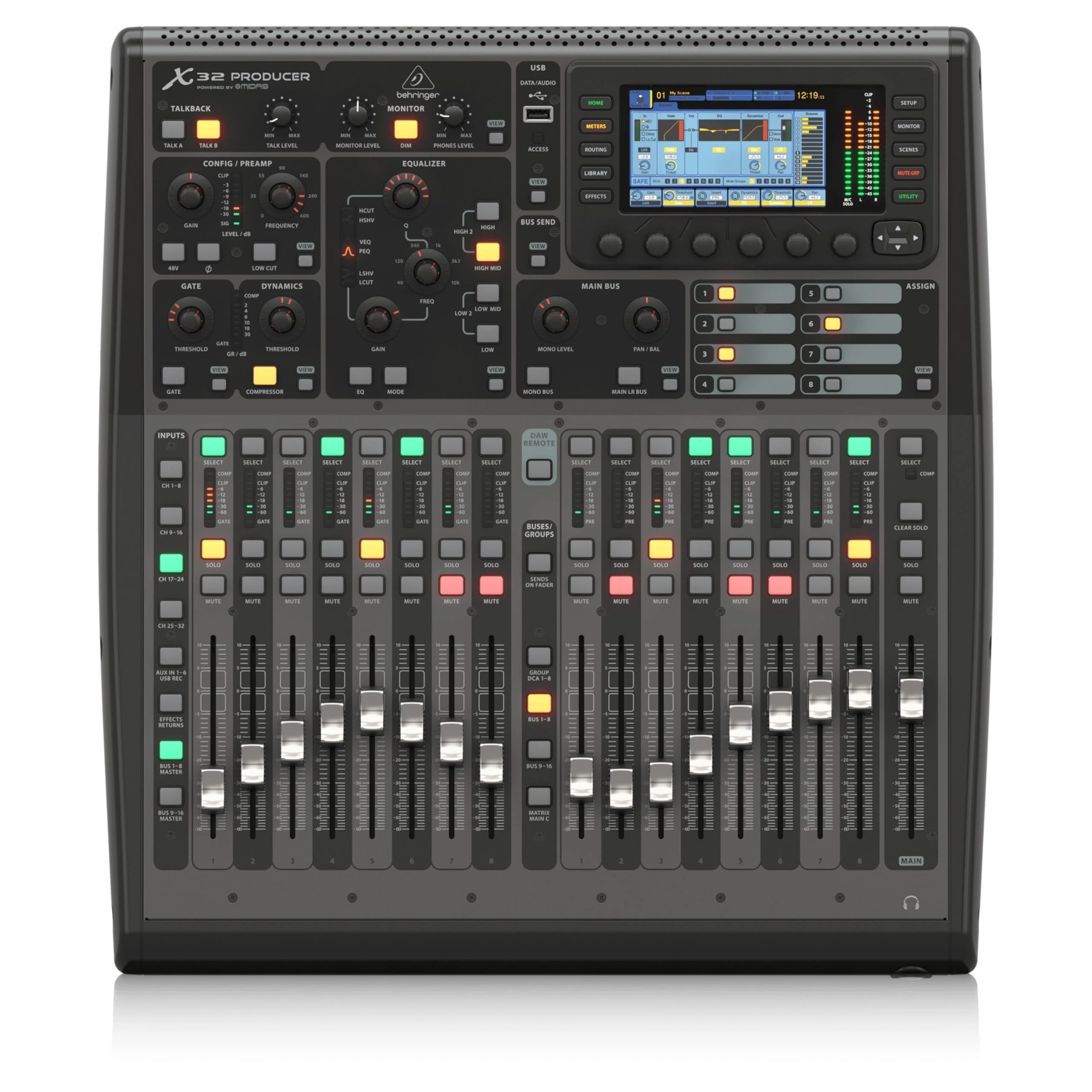 Behringer X32 PRODUCER-TP 40-Input, 25-Bus Rack-Mountable Digital Mixing Console with 16 Programmable Midas Preamps, 17 Motorized Faders, 32 Channel Audio Interface and Touring-Grade Road Case