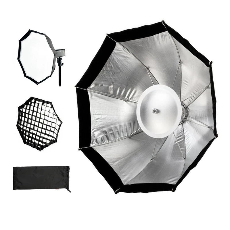 GODOX AD-S7 Folding 48cm 19" Multipurpose Softbox with Beauty Dish, Honeycomb Grid, Compatible with Godox AD200 Pro II, AD200Pro, AD200, AD180 and AD360 Outdoor Flashes