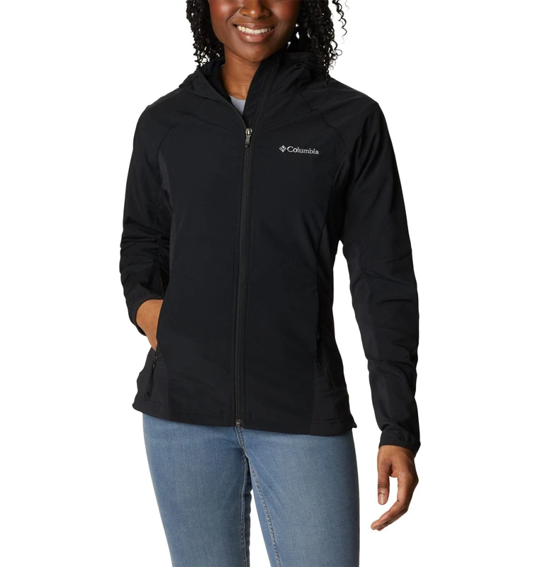 Columbia Women's Sweet As Softshell Hoodie Softshell Jacket, Black, Size XS - Image 1